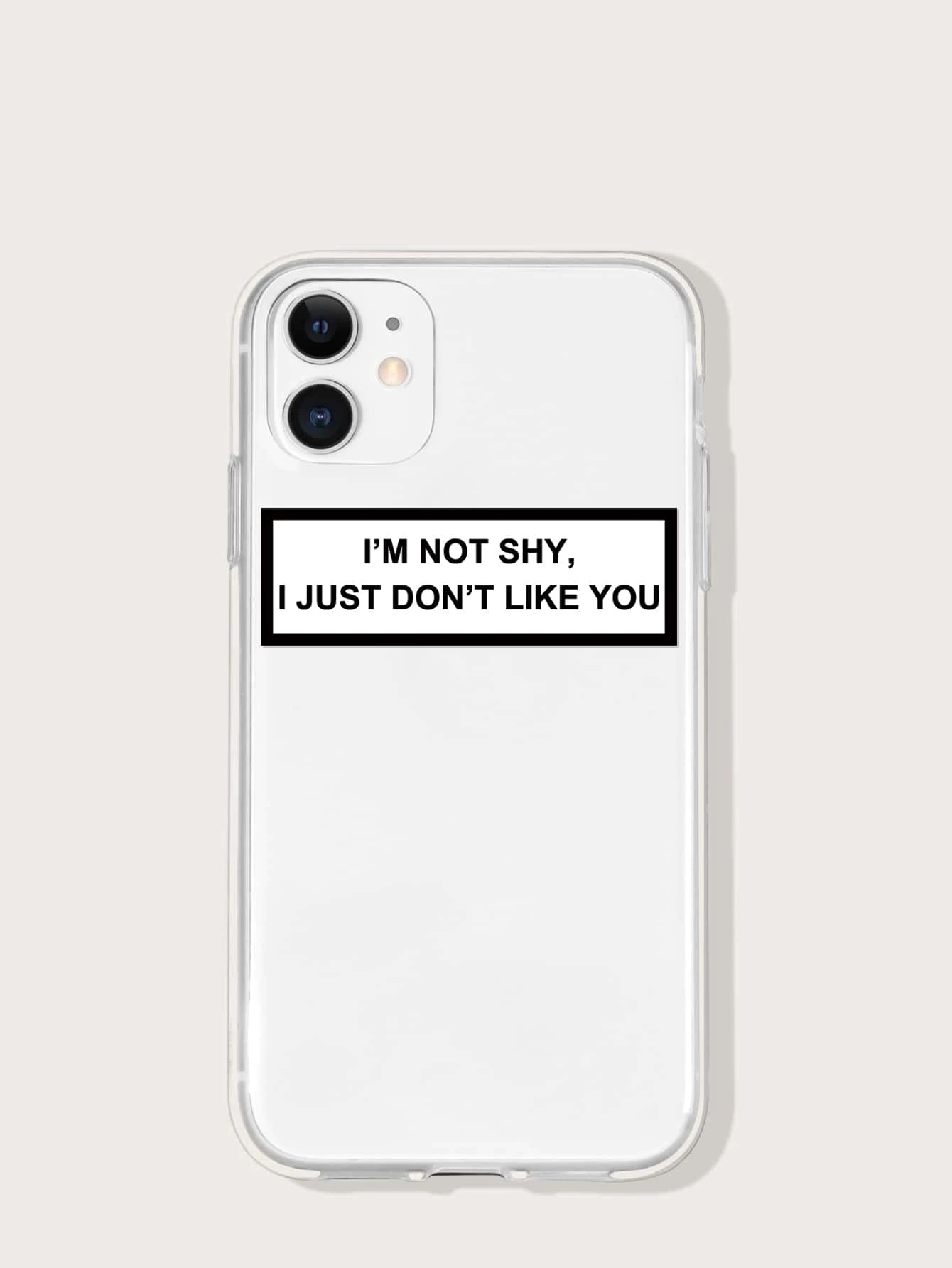 Slogan Graphic Clear Phone Case - Clear - View 1
