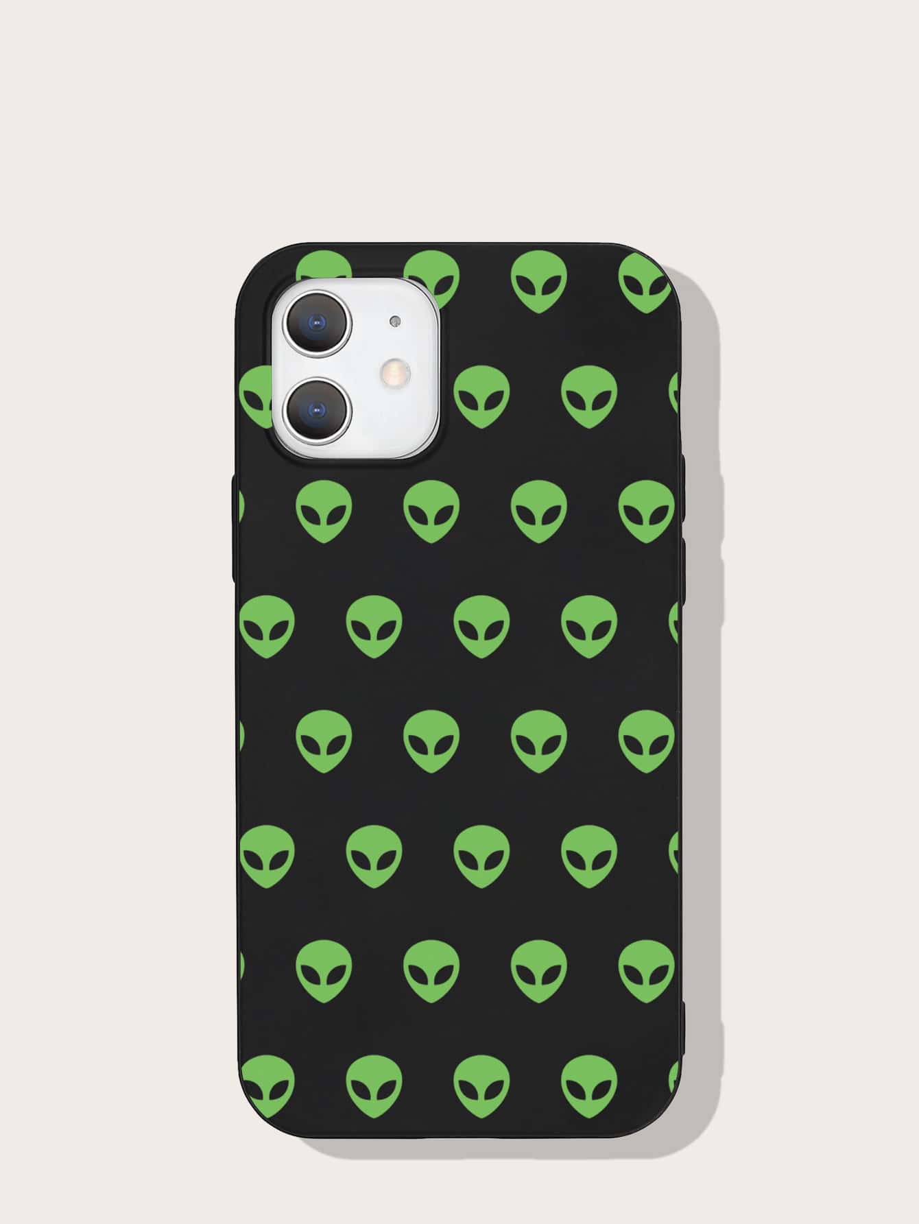 Coque à motif d'alien compatible avec iPhone - Vert - Voir 1