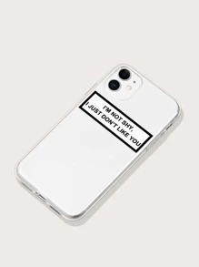 Slogan Graphic Clear Phone Case - Clear - View 2