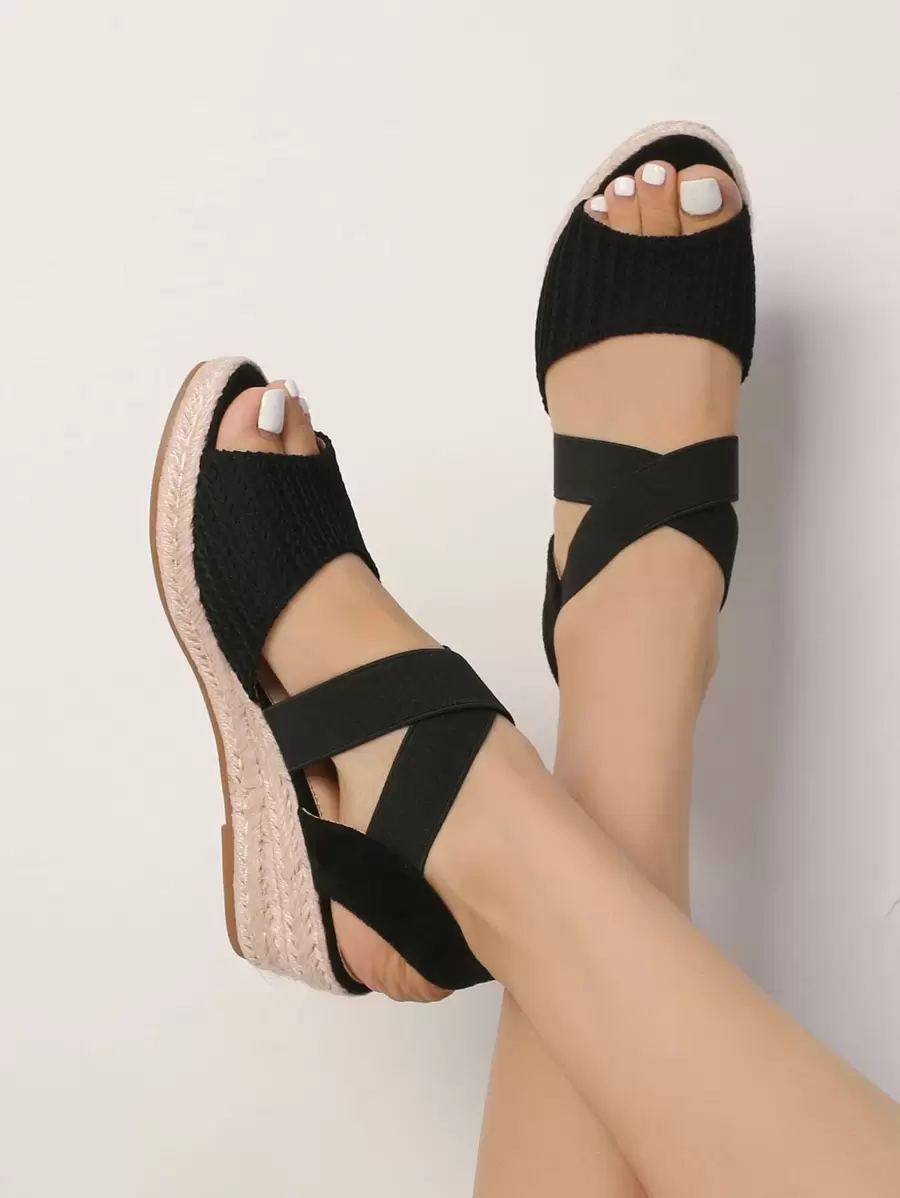 Women's Fashionable Woven Straw Rope Mesh Breathable Casual Vacation Wedge Platform Shoes,Spring Summer Outfits