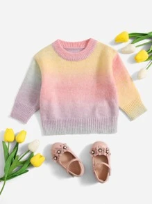 Baby Ombre Round Neck Sweater - Multicolor - View 1