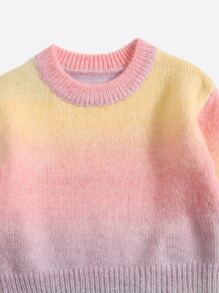 Baby Ombre Round Neck Sweater - Multicolor - View 3