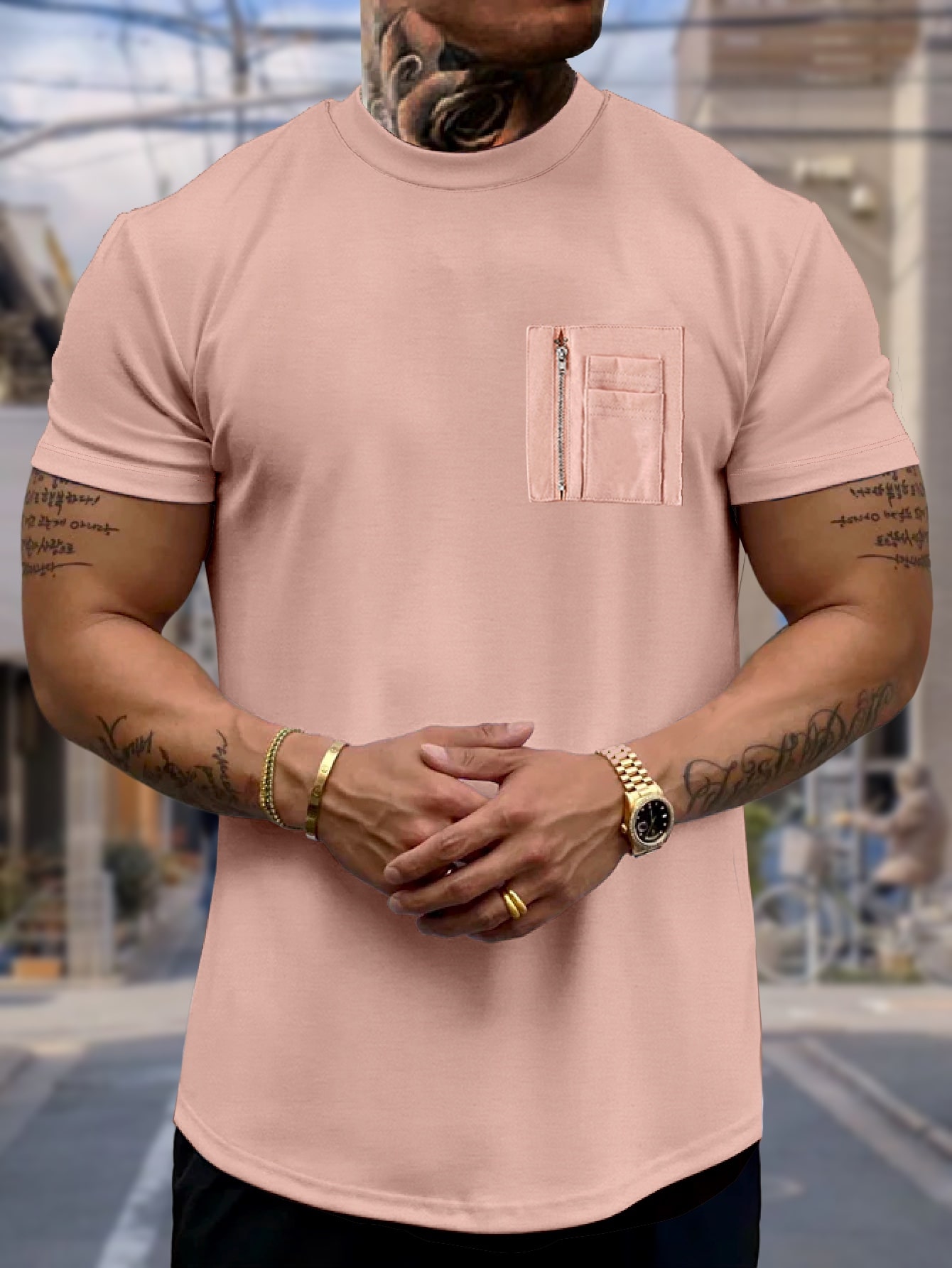 Manfinity Homme Men Patched Pocket Tee SHEIN UK