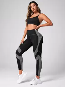 Easithlete Two Tone Tummy Control Sports Leggings Yoga Women Pants