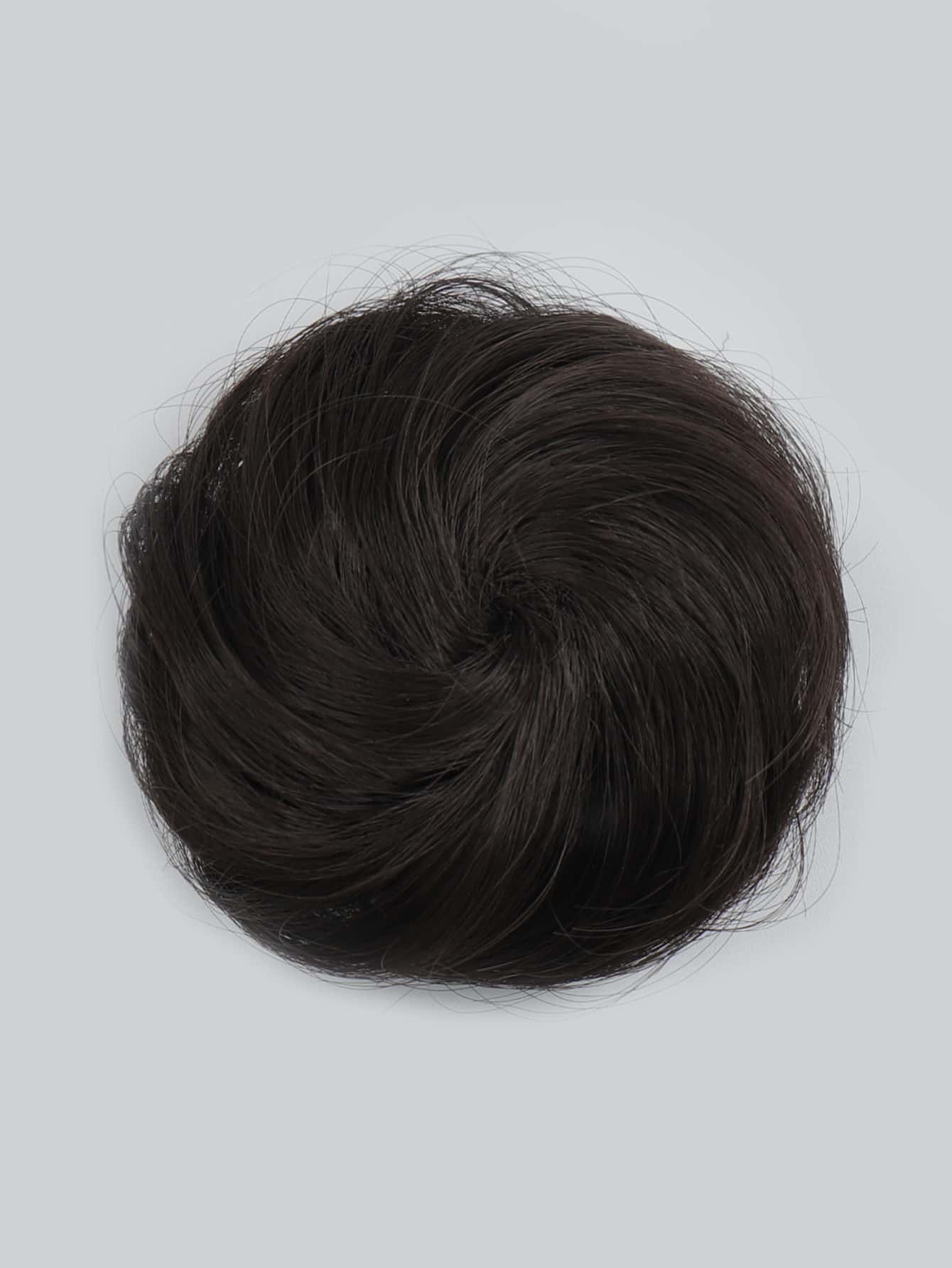 自然直合成纖維髮髻帶爪 - 黑色 - 查看 1