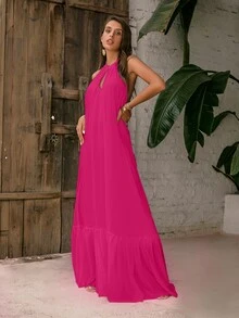 LOVE&LEMONADE 後背繫帶掛脖連衣裙