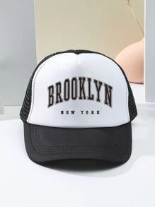 兒童字母圖案網眼棒球帽