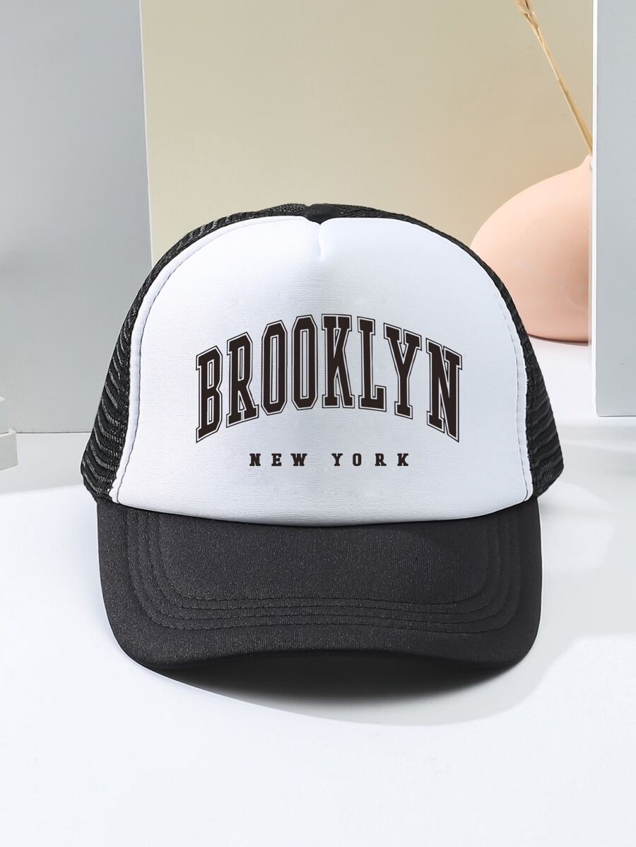 兒童字母圖案網眼棒球帽