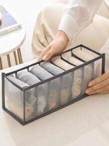 Hộp lưu trữ đồ lót 3 cái 7 lưới - Xám - Xem 2