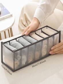 Hộp lưu trữ đồ lót 3 cái 7 lưới - Xám - Xem 3