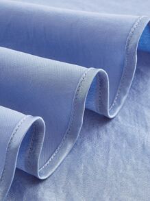 SHEIN MOD Vestido de tirantes de cuello cruzado fruncido bajo con fruncido de satén - Azul - Ver 4