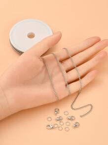 1 bộ DIY Chains Bracelet Bracelet Making Kit Bao gồm Iron Curb Chains & Jump Rings Khóa hợp kim Khóa tôm hùm bạch kim & Chuỗi Phụ kiện trang sức DIY - Bạc - Xem 2