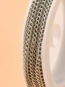 1 bộ DIY Chains Bracelet Bracelet Making Kit Bao gồm Iron Curb Chains & Jump Rings Khóa hợp kim Khóa tôm hùm bạch kim & Chuỗi Phụ kiện trang sức DIY - Bạc - Xem 8