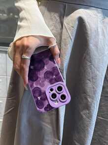 Flower Print Phone Case - Purple - View 3