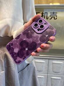 Flower Print Phone Case - Purple - View 4