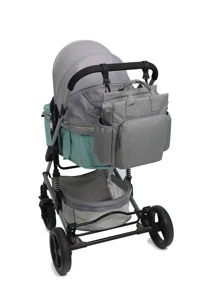 Túi đựng tã ba lô cho bé, Túi đựng tã cho bé trai bé gái cho bố mẹ kèm miếng lót, 16 túi, Hộp đựng núm vú giả, Túi đựng tã cỡ lớn cho cả nam và nữ khi đi du lịch - Xám - Xem 3