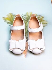 Girls Bow Decor Mary Jane Flats - White - View 4