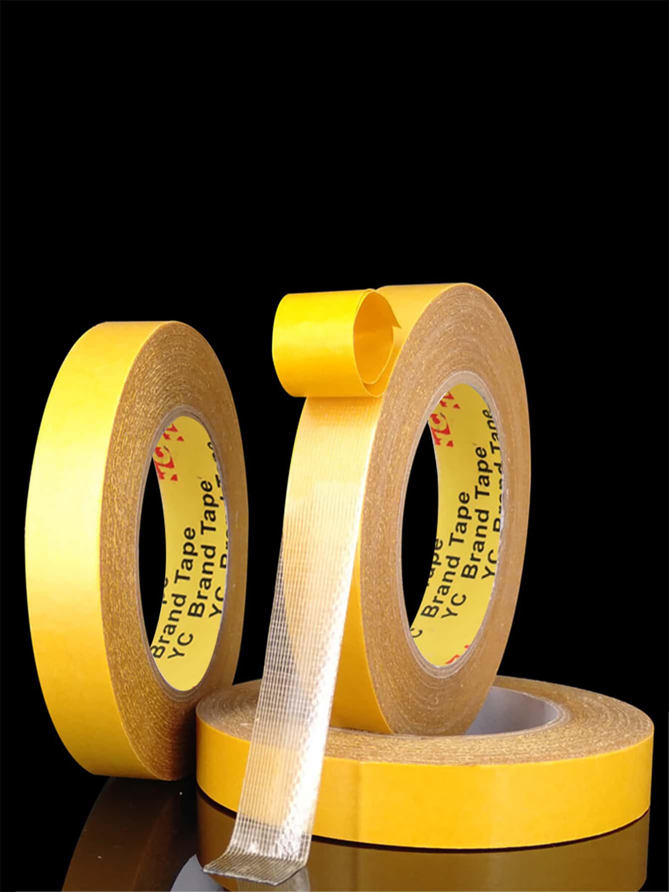 1roll Plain Double-sided Tape - Yellow - View 1