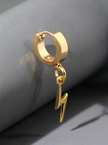1pc Fashionable And Versatile Stainless Steel Earring For Men - Yellow Gold - View 1