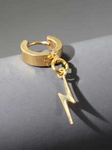 1pc Fashionable And Versatile Stainless Steel Earring For Men - Yellow Gold - View 2