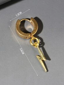 1pc Fashionable And Versatile Stainless Steel Earring For Men - Yellow Gold - View 3