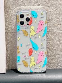 Ghost Pattern Clear Phone Case - Multicolor - View 1
