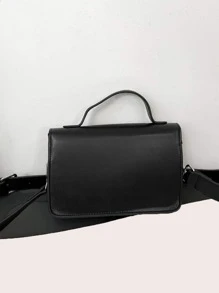 High School Students University Freshman Multifunctional Sling Bag Shoulder Bag Casual Bag Mini Men Buckle Decor Flap Messenger Bag, Handbag Schoolbag For Travel,College,Outdoors,Sports,Commute College Bag Fathers Day Gifts Summer Dad For Books Back To School Multi-Functional Dorm Sling Bag For Man Man Bag Cross Body Bag Side Bag School Supplies Fall Bag For Man Cylinder Bag Old Money Halloween Christmas Gifts For Men Scream Men Bag Crossbody Bag Bag For Men Winter Thanksgiving Purse Holiday Storage Bag Tote Bag Bum Bag Belt Bag Rider Bag Fanny Pack Beach Bag Gym Bag PU Material Crossbody Bag Retro Business Shoulder Bag Ideal Gift For Men Simpler Classic Satchel Bag - Black - View 5