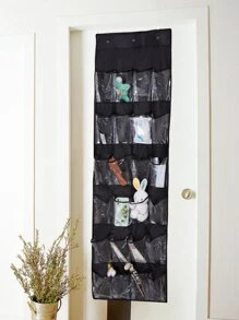 24 Grid Large Capacity Hanging Shoe Rack - Wall Mounted Storage Bag For Toiletries, Accessories, Clothing & Shoes Bedroom, Organizer, Home Storage, For White T-Shirt Women, Black Pants Women, Ladies Winter Clothes, Dress, Winter Clothes For Ladies, Elegant Woman Dresses, White Shirt For Ladies, Long Sleeve, White Jumpsuit For Women, Spring Dresses For Women, Spring Outfits For Women, Spring, Spring Clothes, Minimalist, Summer Tops Storage - Black - View 3