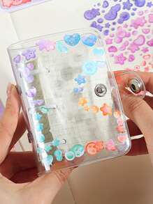 1 feuille Autocollant avec motif cœur aléatoire - Multicolore - Voir 2