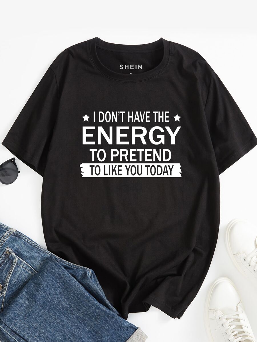 Men Slogan Graphic Tee - Black - View 1