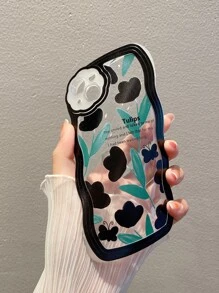 Floral Pattern Clear Phone Case - Multicolor - View 2