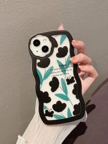 Floral Pattern Clear Phone Case - Multicolor - View 3