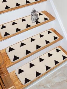1 pièce Tapis d'escalier à motif triangulaire - Multicolore - Voir 4