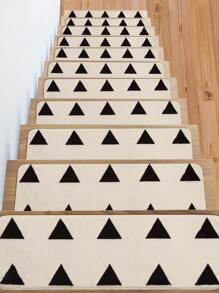 1 pièce Tapis d'escalier à motif triangulaire - Multicolore - Voir 5