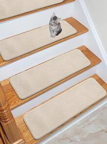 1 pieza Alfombra de escalera unicolor - Beis - Ver 5