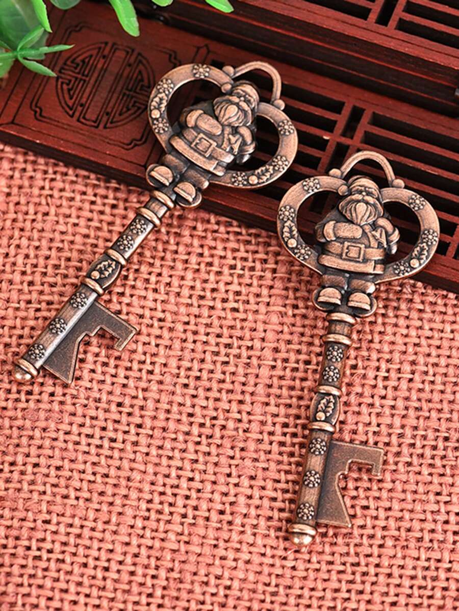 Dụng cụ mở bia, dụng cụ mở chai, bia, dụng cụ mở hộp, trang trí hình ông già Noel - Đồng - Xem 1