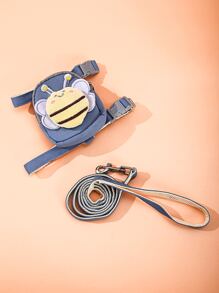 1 套宠物可爱粉色大黄蜂项圈和牵引绳套装 - 藍色 - 查看 3