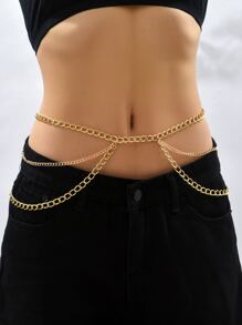 Cadena para la cintura minimalista a capas - Amarillo Oro - Ver 1