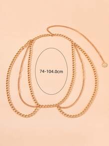 Cadena para la cintura minimalista a capas - Amarillo Oro - Ver 3