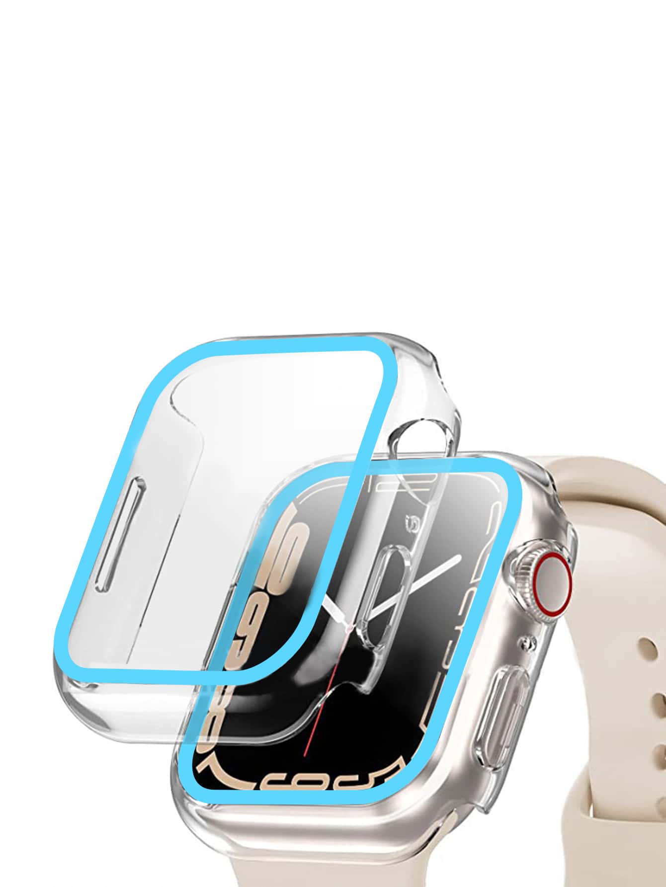 1入組發光發亮屏幕保護膜適用於Apple Watch - 藍色 - 查看 1