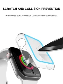 1入組發光發亮屏幕保護膜適用於Apple Watch - 藍色 - 查看 3