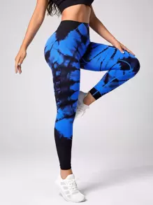 Yoga Trendy 紮染收復運動打底褲 - 彩色 - 查看 2