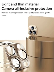 1pc Phone Lens Film Compatible With iPhone - Khaki - View 3