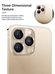1pc Phone Lens Film Compatible With iPhone - Khaki - View 4