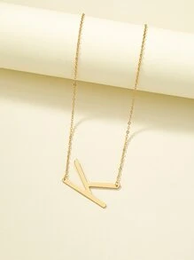 字母墜飾項鍊 - 金黃色 - 查看 2