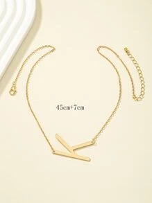 字母墜飾項鍊 - 金黃色 - 查看 3