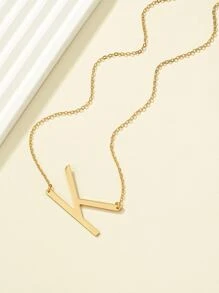 字母墜飾項鍊 - 金黃色 - 查看 4