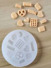 1 件心形设计 DIY 硅胶模具，多功能糖果模具，适用于 DIY 工艺品 - 無色 - 查看 1