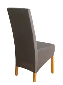 1/4/6pcs Simple Elastic Plain Color Slant Skirt Chair Cover - Dark Grey - View 3