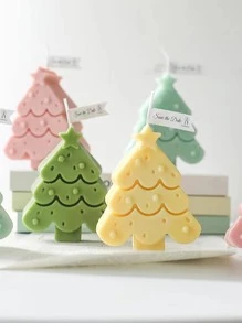 1 pieza Molde de silicona con diseño de árbol de Navidad DIY - Blanco - Ver 3